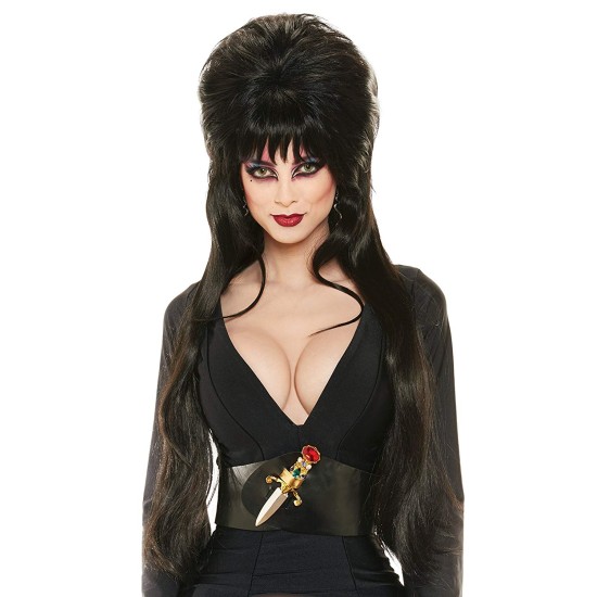 Peruca Elvira a Rainha das Trevas Adulto Luxo