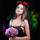 Tiara Flores Caveira Mexicana Adulto Luxo