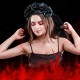 Tiara Flores Caveira Mexicana Adulto Luxo Preto