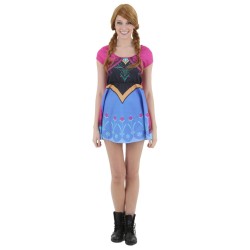 Vestido Fantasia Ana Uma Aventura Congelante Luxo