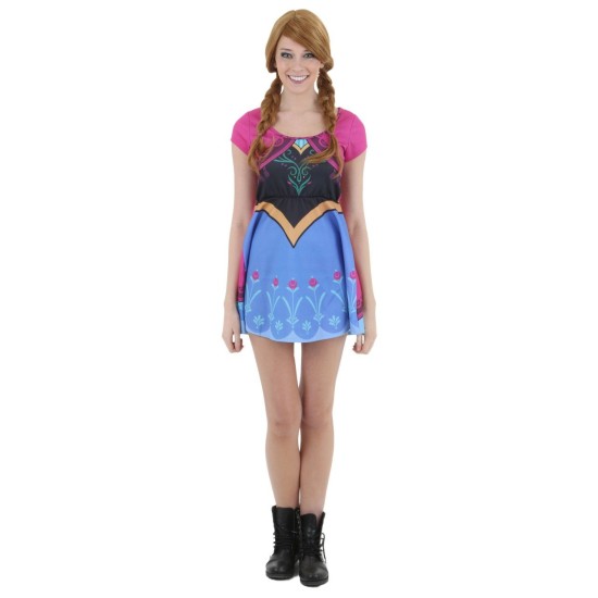 Vestido Fantasia Ana Uma Aventura Congelante Luxo