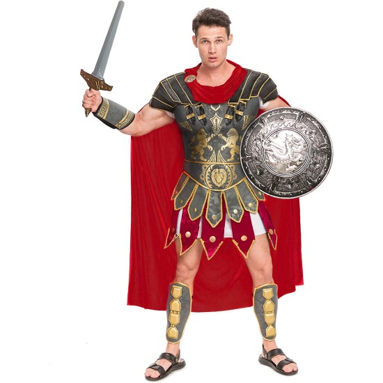 Fantasia Gladiador Grego Adulto Luxo 