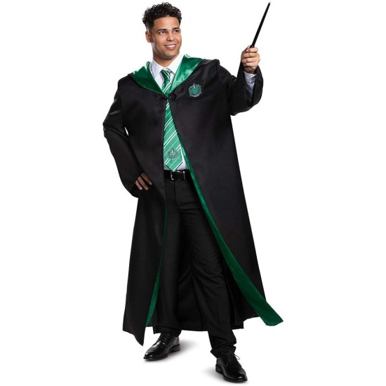 Fantasia Casa Sonserina Manto Luxo Harry Potter Adulto