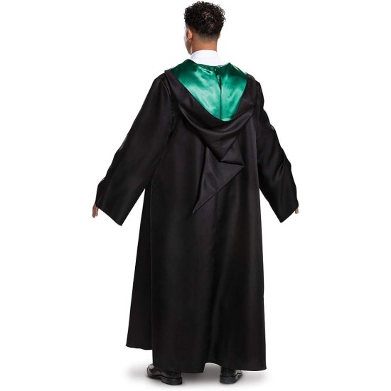 Fantasia Casa Sonserina Manto Luxo Harry Potter Adulto