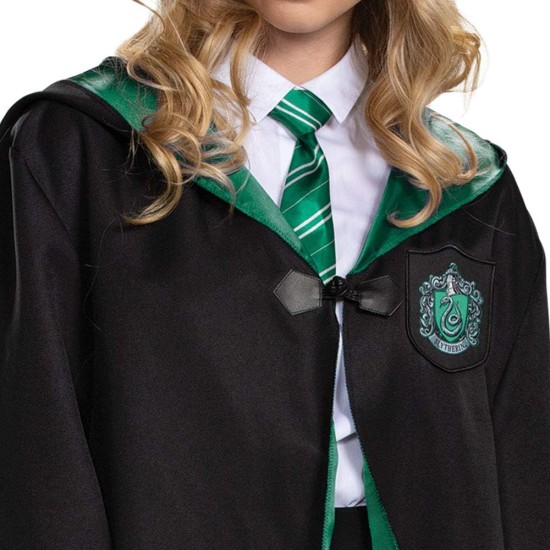 Fantasia Casa Sonserina Manto Luxo Harry Potter Adulto