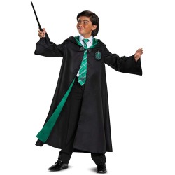 Fantasia Casa Sonserina Manto Luxo Harry Potter Infantil