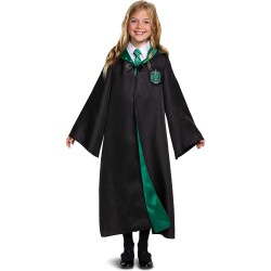 Fantasia Casa Sonserina Manto Luxo Harry Potter Infantil