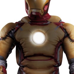 Fantasia Homem de Ferro Infantil Músculos Luz Mark 42