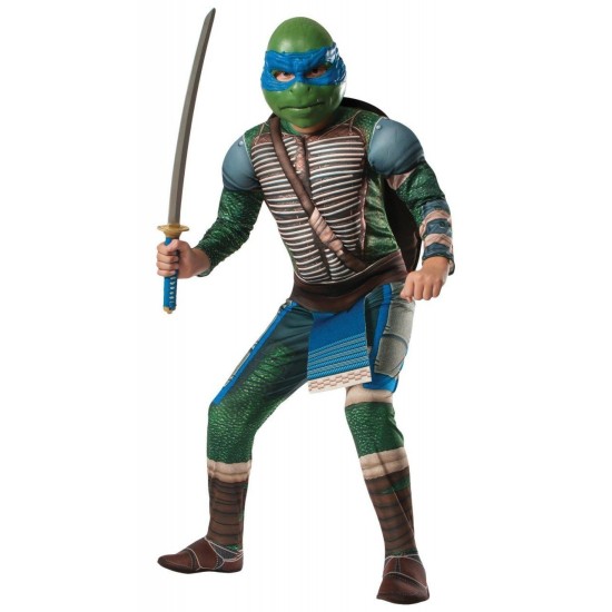 Fantasia Tartarugas Ninja Luxo Leonardo com Músculos Infantil
