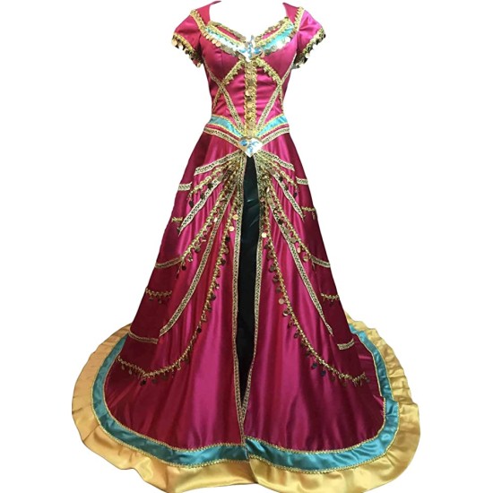Fantasia Jasmine Luxo Adulto Elite Bordado