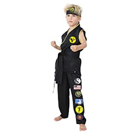 Fantasia Karate Kid Cobra Infantil Luxo