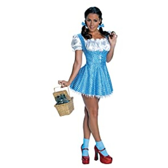 Fantasia Dorothy Mágico de Oz Vestido Lantejoula Adulto