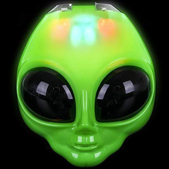 Máscara de Alien Extraterrestre Verde com Luz