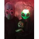Máscara de Alien Extraterrestre Verde com Luz