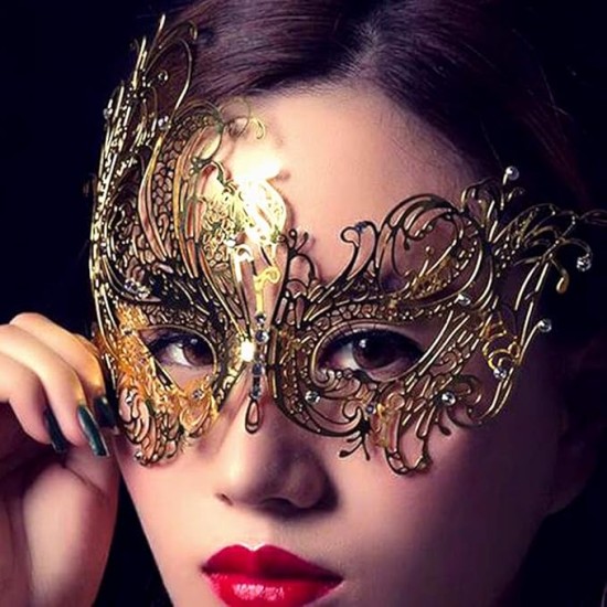 Máscara Mascarada Fantasma da Ópera Adulto Feminino Preta
