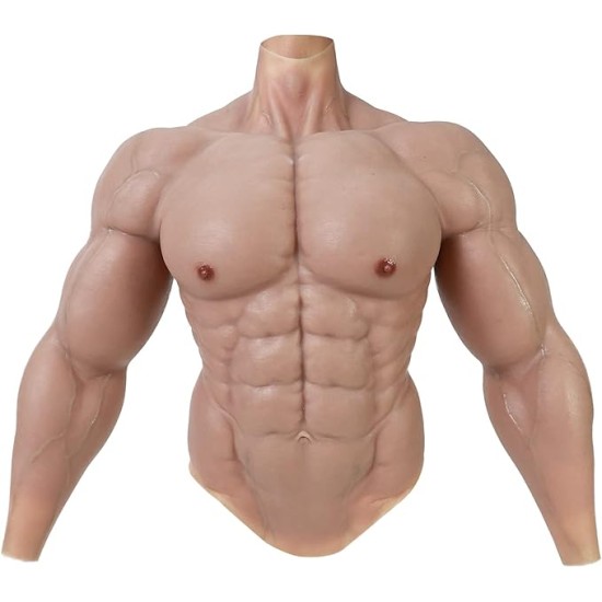 Camiseta Adulto Peito Musculoso Silicone
