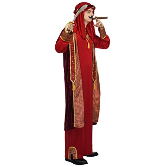Fantasia Arabe Sheik Adulto Luxo Vermelha