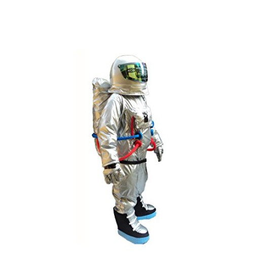 Fantasia Astronauta do Espaço Adulto Mascote Prata
