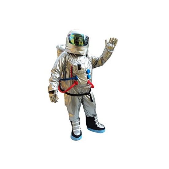 Fantasia Astronauta do Espaço Adulto Mascote Prata