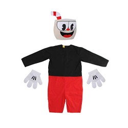 Fantasia Cuphead Mugman Adulto Vermelho