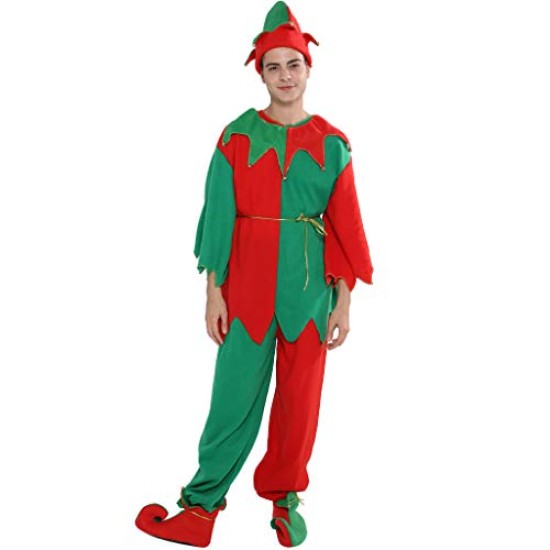 Fantasia Elf Mágico Duende do Papai Noel Natal Adulto