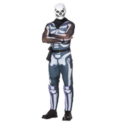 Fantasia Fortnite Skin Skull Trooper Aduto Luxo   