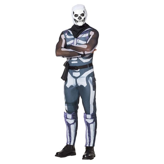 Fantasia Fortnite Skin Skull Trooper Aduto Luxo   