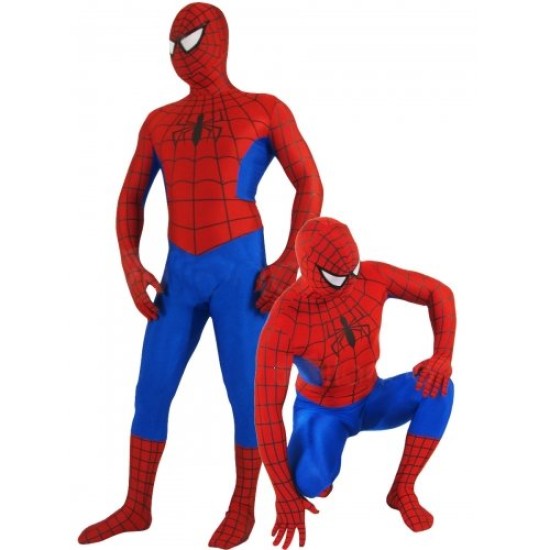 Fantasia Homem Aranha Adulto Spandex Vermelho e Azul 3