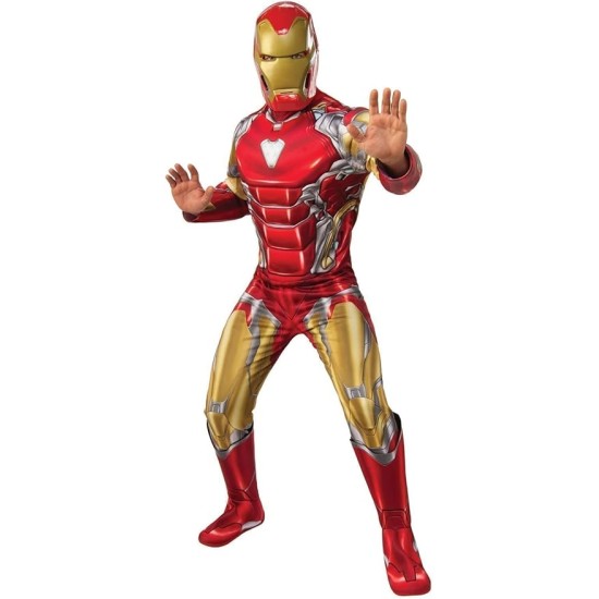 Fantasia Homem de Ferro Adulto Luxo com Músculos Patriot