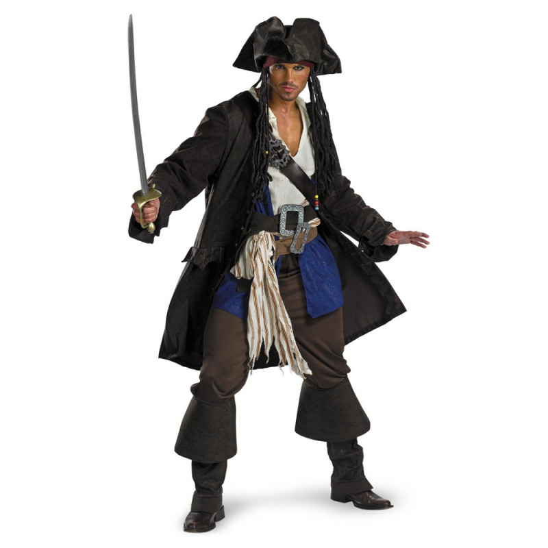 Fantasia Capitão Jack Sparrow Adulto Masculino Com Chapéu