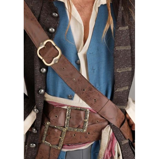 Fantasia Jack Sparrow Pirate Luxo Adulto Caribe
