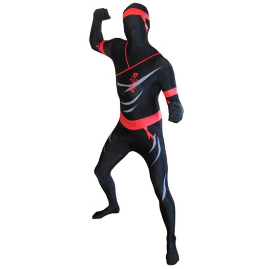 Fantasia Ninja Master Spandex Adulto Luxo