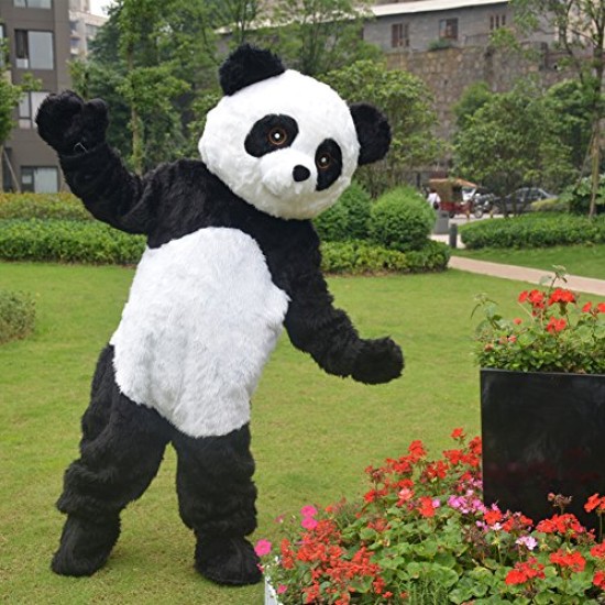 Fantasia Panda Mascote Adulto Elite Profissional