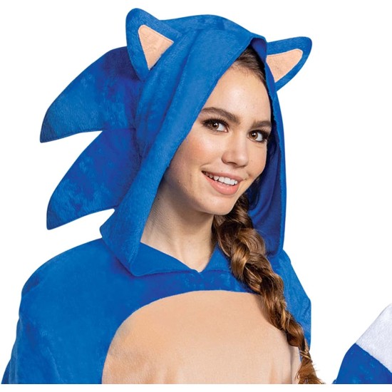 Fantasia Sonic the Hedgehog Luxo Macacão Clássico Adulto