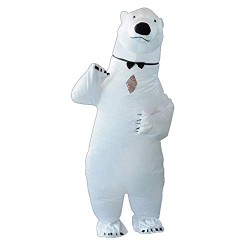 Fantasia Urso Polar Inflável Adulto Luxo   