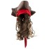 Peruca Jack Sparrow Pirate Chapéu e peruca Luxo Infantil