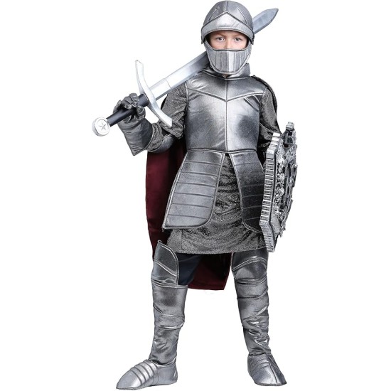 Fantasia Cavaleiro Guerreiro Real Medieval Infantil Luxo