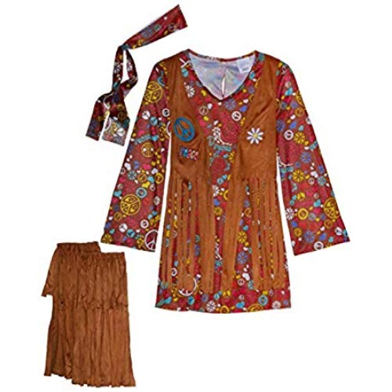 Fantasia de Hippie Paz e Amor Infantil
