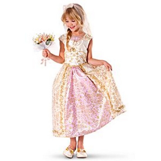 Fantasia Infantil Disney Enrolados Rapunzel de Noiva