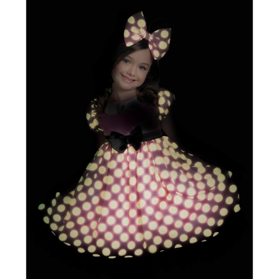 Fantasia Infantil Minnie Mouse que se Ilumina no Escuro