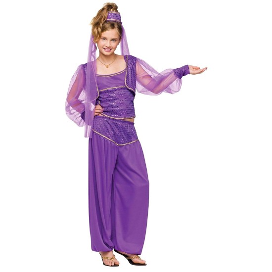 Fantasia Jasmine Infantil Lilás Luxo