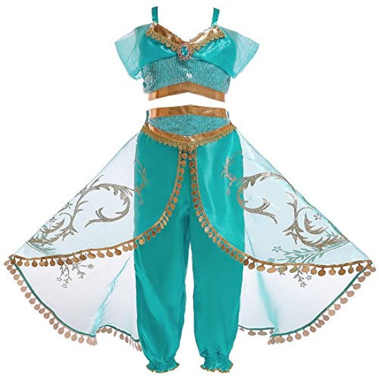 Fantasia Jasmine Luxo Infantil Clássica Luxo