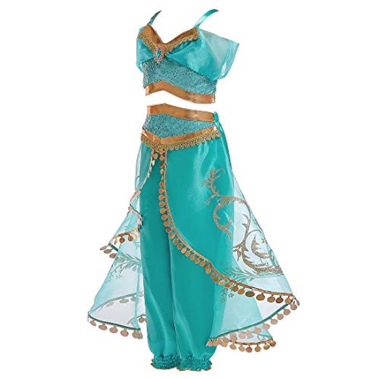 Fantasia Jasmine Luxo Infantil Clássica Luxo