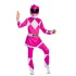 Fantasia Power Rangers Rosa Infantil Luxo