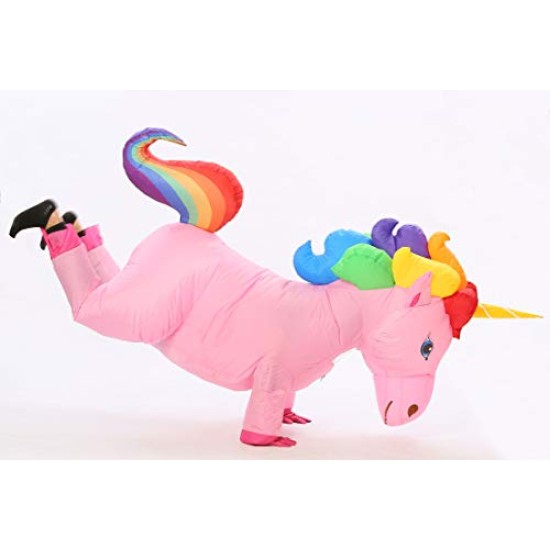 Fantasia Unicórnio Inflável Arco Iris Infantil