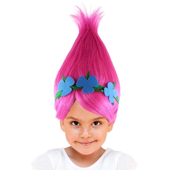 Peruca Princesa Poppy Luxo Infantil