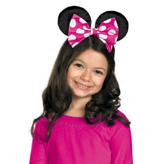 Tiara com Orelhas Minnie Mouse Rosa