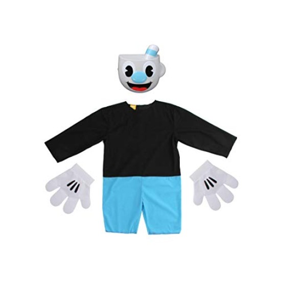 Fantasia Cuphead Mugman Infantil Azul