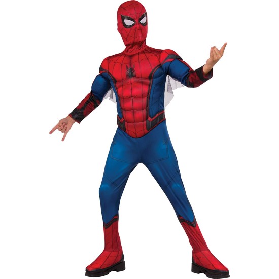 Fantasia Homem Aranha de Volta ao Lar Infantil Luxo Músculo