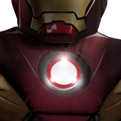 Fantasia Homem de Ferro Infantil com Músculos e Luz no Peito